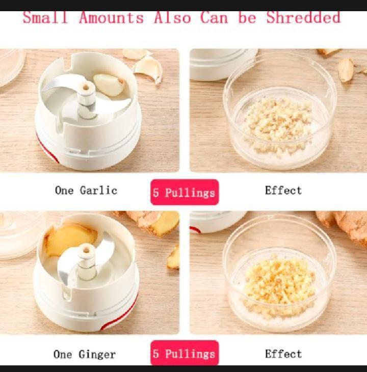 Manual Food Chopper White Compact Easy Use
