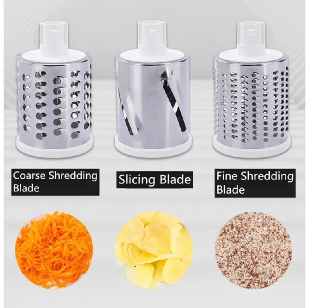 Manual Kitchen Grater with 3 Stainless Steel Blades