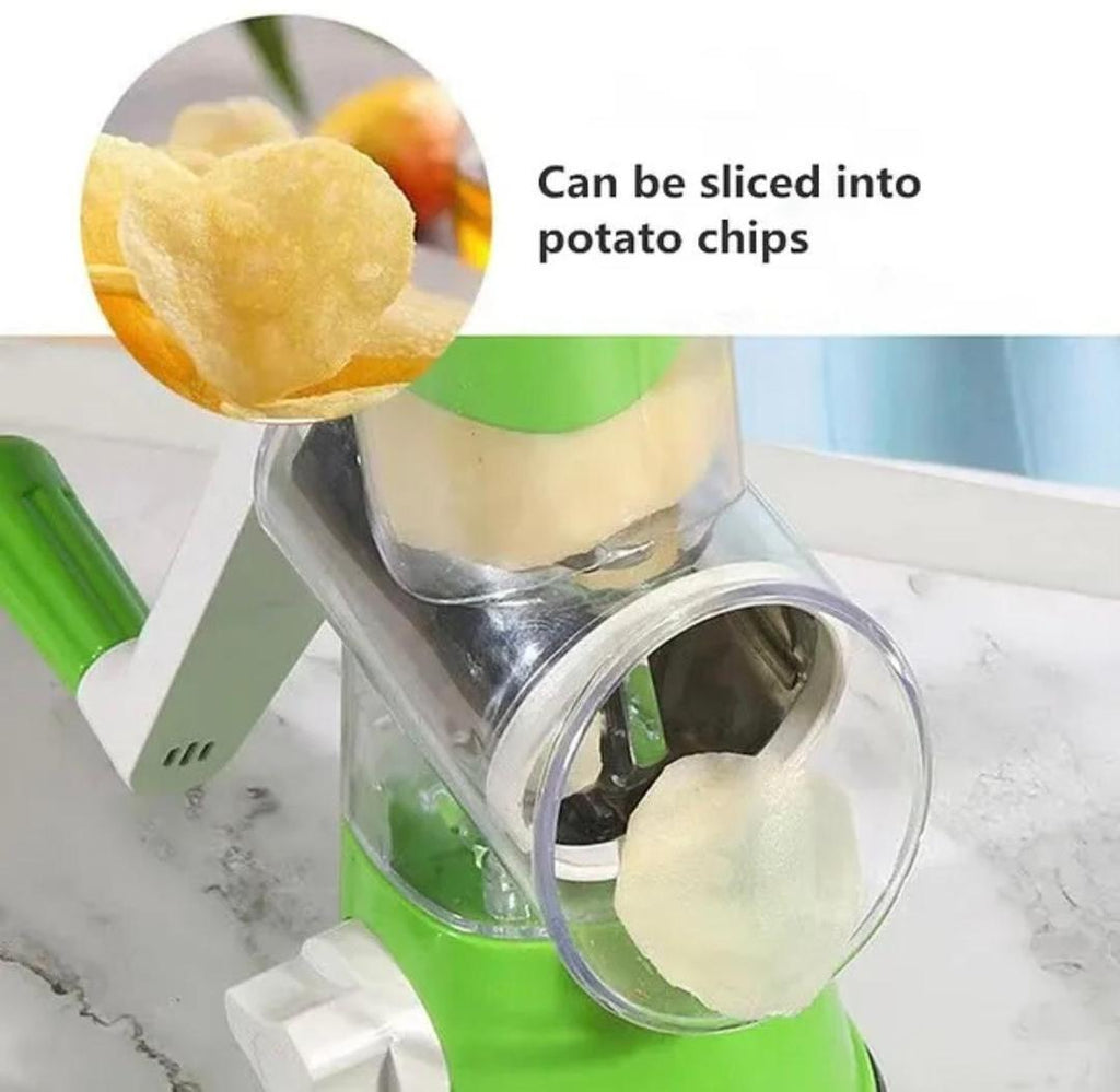 Manual Kitchen Grater with 3 Stainless Steel Blades