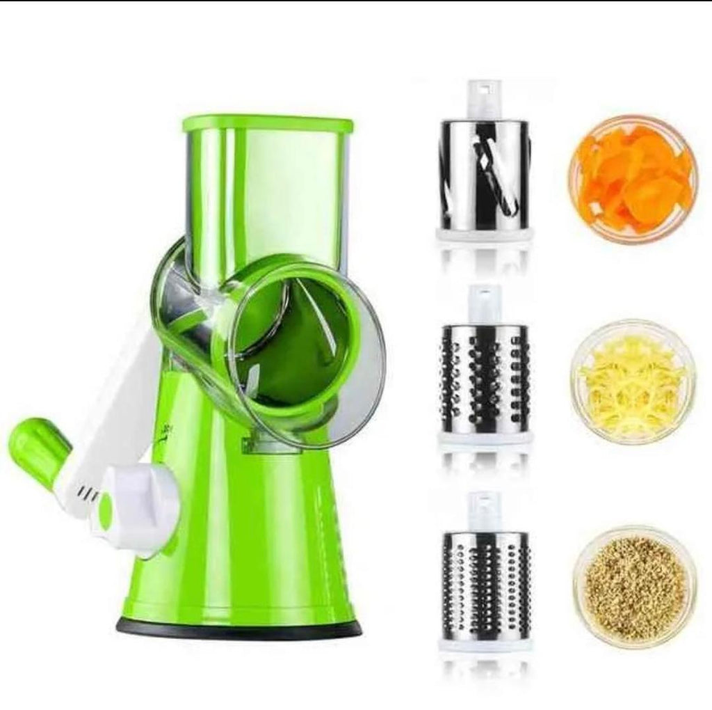 Manual Kitchen Grater with 3 Stainless Steel Blades