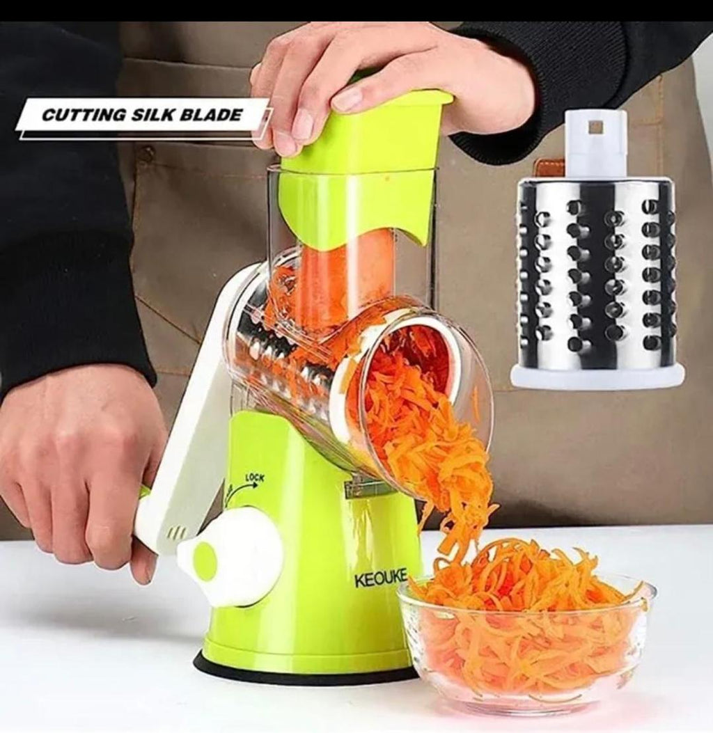 Manual Kitchen Grater with 3 Stainless Steel Blades