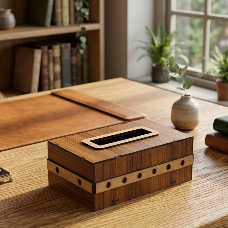Premium Tissue Box Holder �Stylish & Durable Organizer for Home, Office & Car - Size:9.5/3.5h/5.5