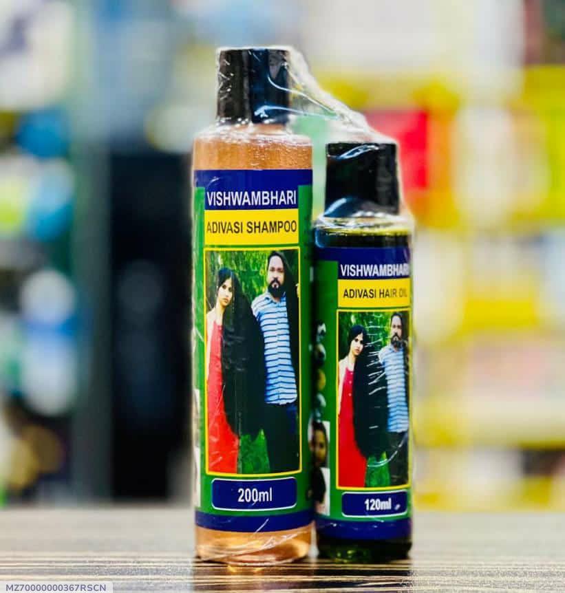 Adivasi Herbal Hair Oil And Shampoo Deal Pack Of 2 �Natural Hair Care Combo For Strong, Shiny, And Healthy Hair (Oil 100ml + Shampoo 200ml)