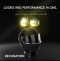 Universal Motorcycle LED Helmet-Style Spotlight �Dual Lens 2-Mode (White & Yellow) Fog Light Signal Lamp