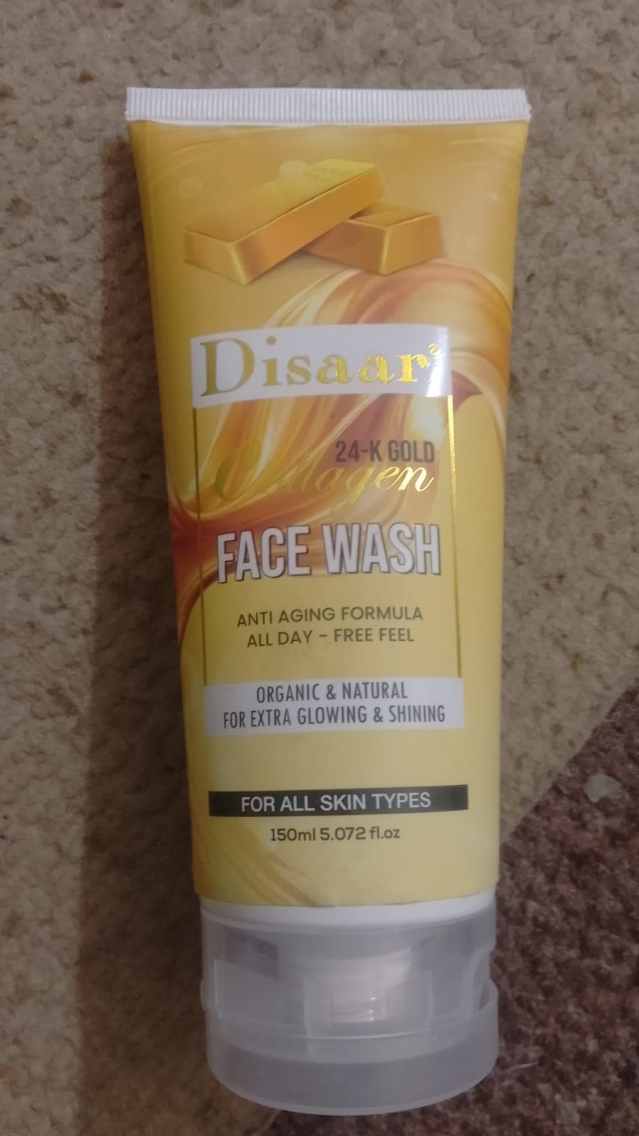 Disaar 24K Gold Face Wash Liquid For All Skin Types 150Ml Anti Aging Formula Organic And Natural Cleanser