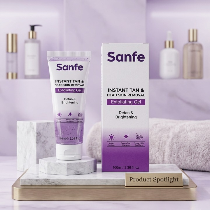 Sanfe Instant Tan And Dead Skin Removal Exfoliating Gel Detan Brightening 60ml