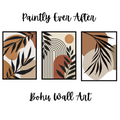 Set of 3 Abstract Botanical Wall Art Frames �8x11" MDF with Sticky Backing