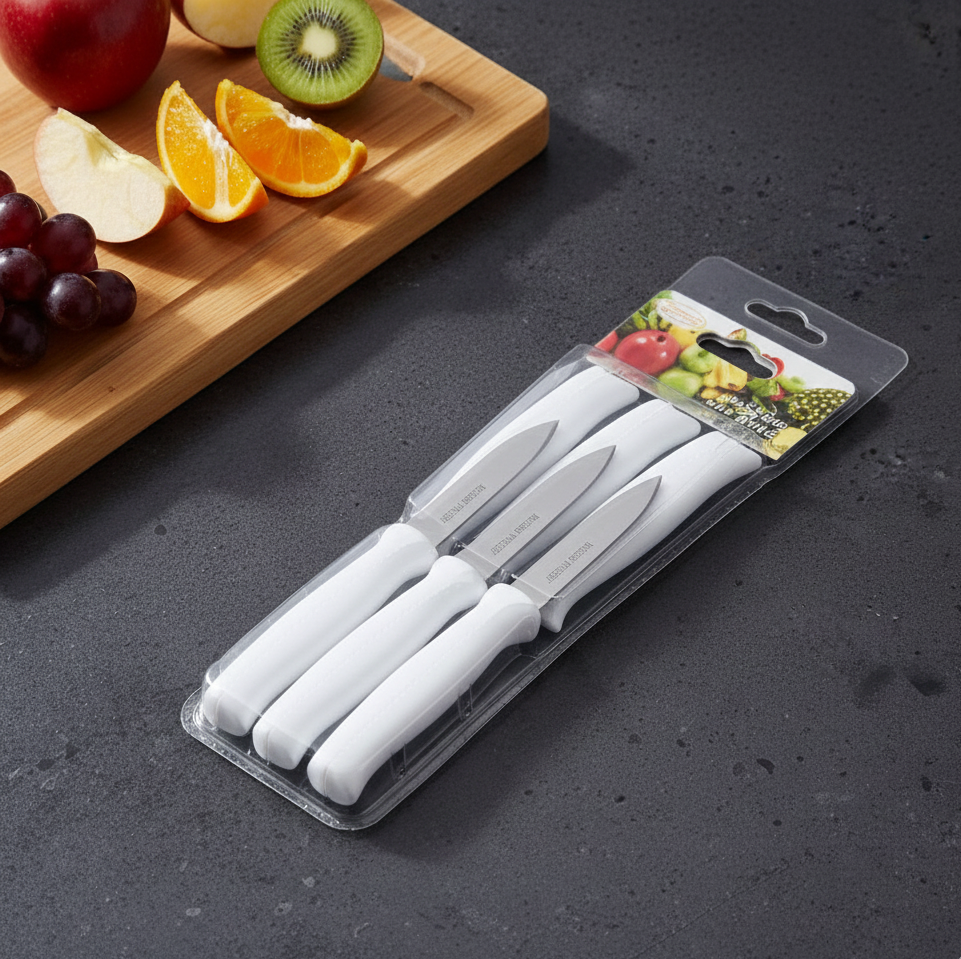 6 Piece Knife Set | Professional Stainless Steel Kitchen Knives | Sharp Durable Blades for Meat, Vegetables, Fruits & Daily Cooking | Comfortable Grip �Chef Knife, Bread Knife, Utility Knife & More