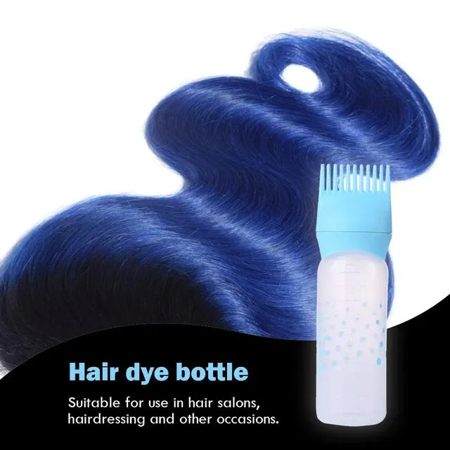 Hair Oil Comb Applicator Bottle with Graduated Scale �Professional Hair Coloring, Oiling & Scalp Treatment Tool ~ Random Color (1Pc)