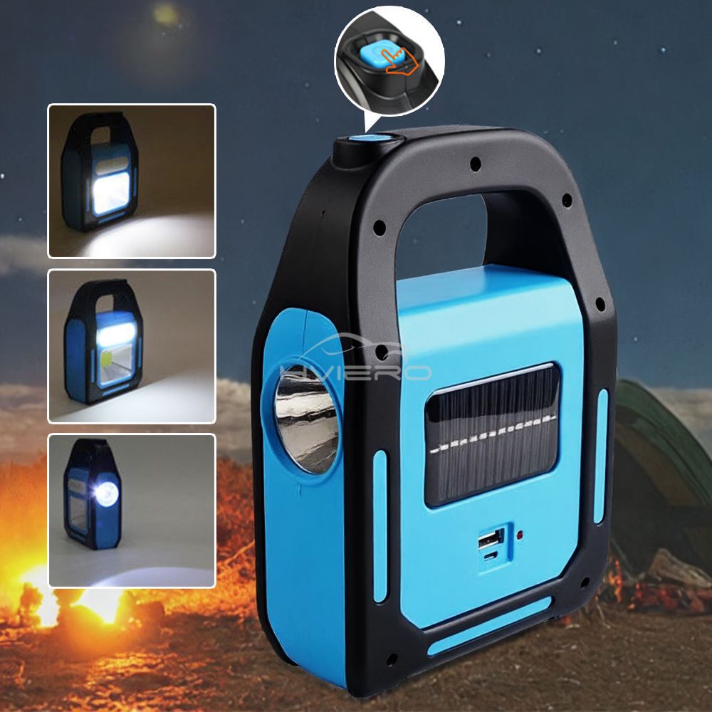 Hurry Bolt Emergency Rechargeable LED Light With Solar Panel USB Charging Built In Battery Trend Product