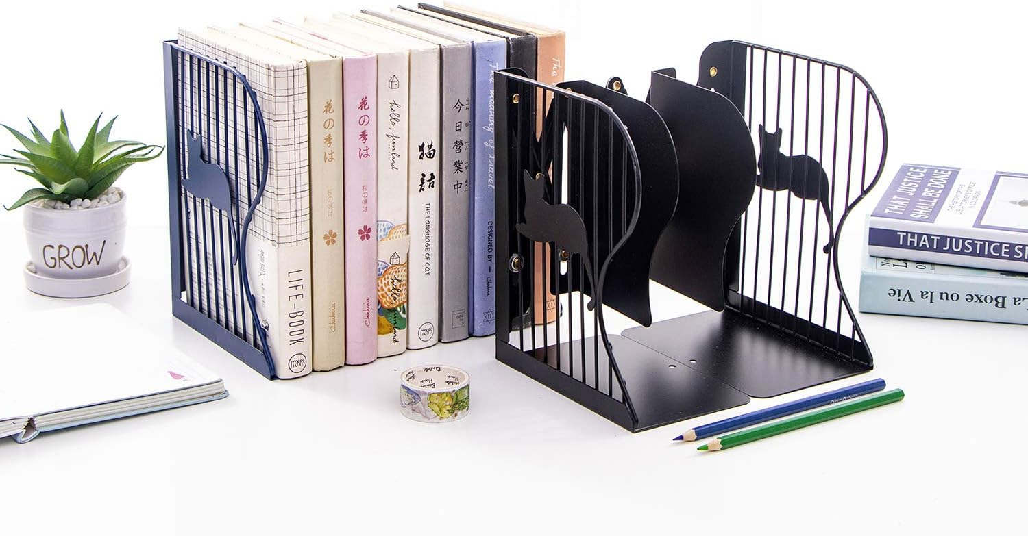 1 Pc Desktop Adjustable Bookends-Retractable Book Stand-Nonslip-for Decorative Bookends ( Random Color)