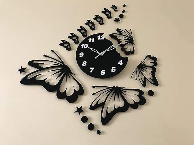 3d wall clock Butterfly Wooden Wall Clock – photo 2