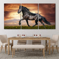 3 Pc Black Horse Wall D?or Photo Tiles | Low Quality