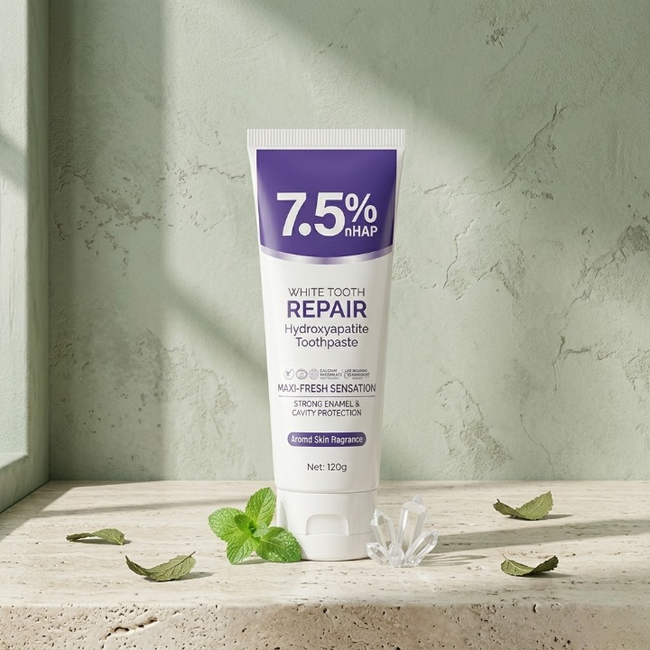 7.5% nHAP White Tooth Repair Hydroxyapatite Toothpaste �Advanced Enamel Whitening & Stain Reduction (120g)