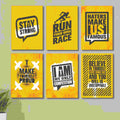 6 PC Wall Decor Cardboard Phototiles With Double Sided Back Sticking Exercise Quotes(8*11size)