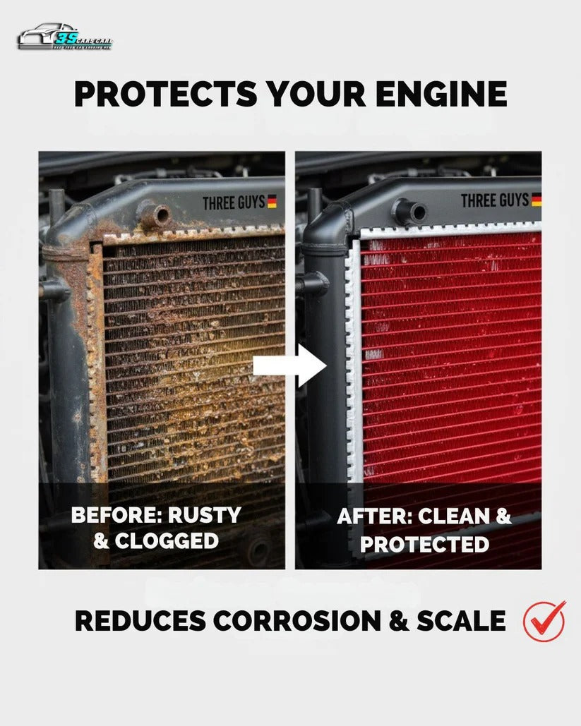 THREE GUYS Radiator Coolant Red �Premium Grade | Car Engine Coolant | German Engineered (4L)
