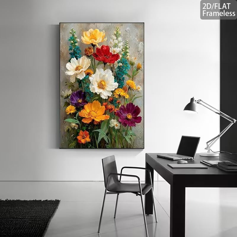 Flower Frame Wall Art | 12x16 Inches Decorative Frame With Double Tape