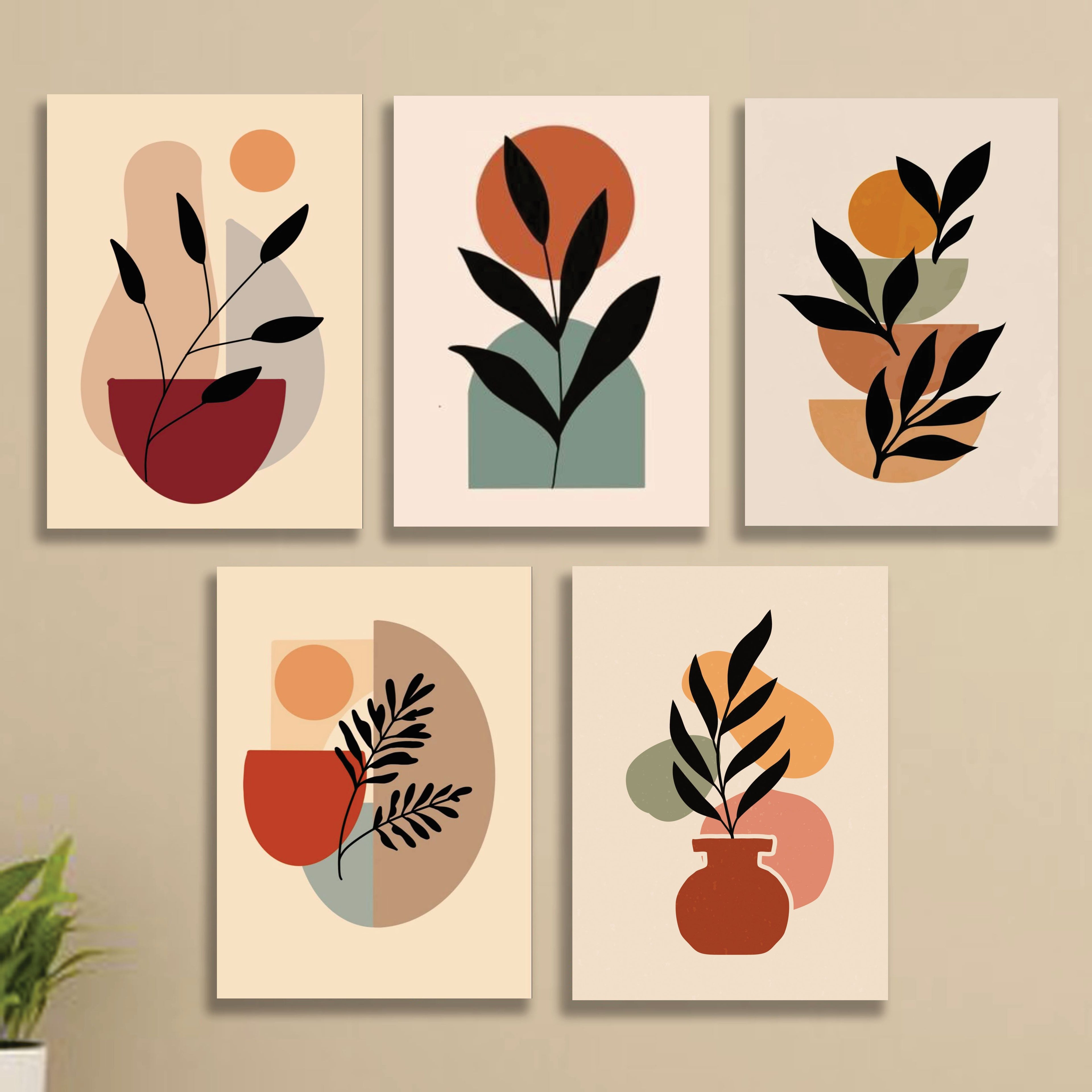 Set of 5 Premium Wall Art Photo Tiles �Modern Home Decor Sets 8x11