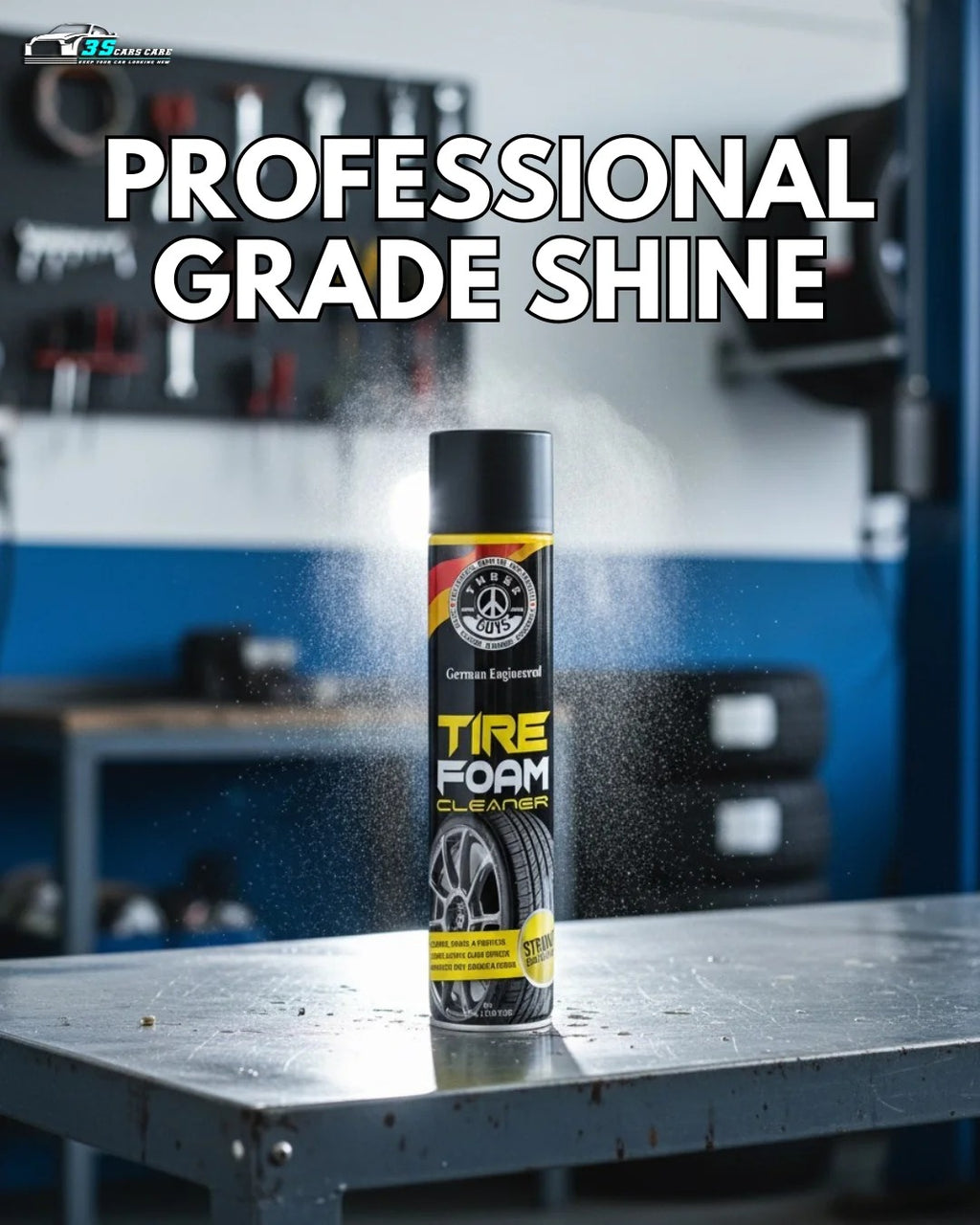 Tire Foam Cleaner �Clean, Shine and Protect | THREE GUYS | German Engineered (650ML)