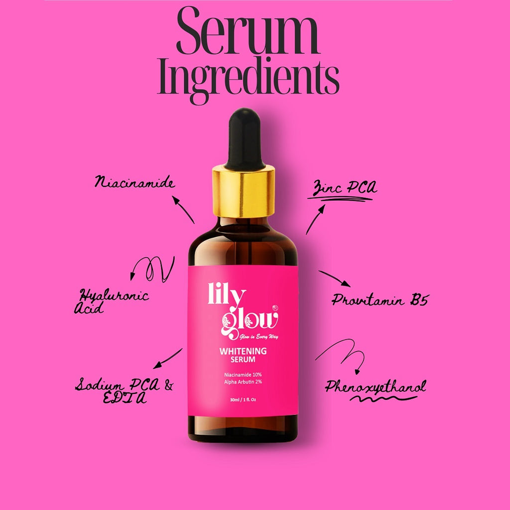 Lily Glow Whitening Serum for Face, Hands & Feet �Glutathione, Brightening Formula | For Men, Women, Oily & Dry Skin 30ml