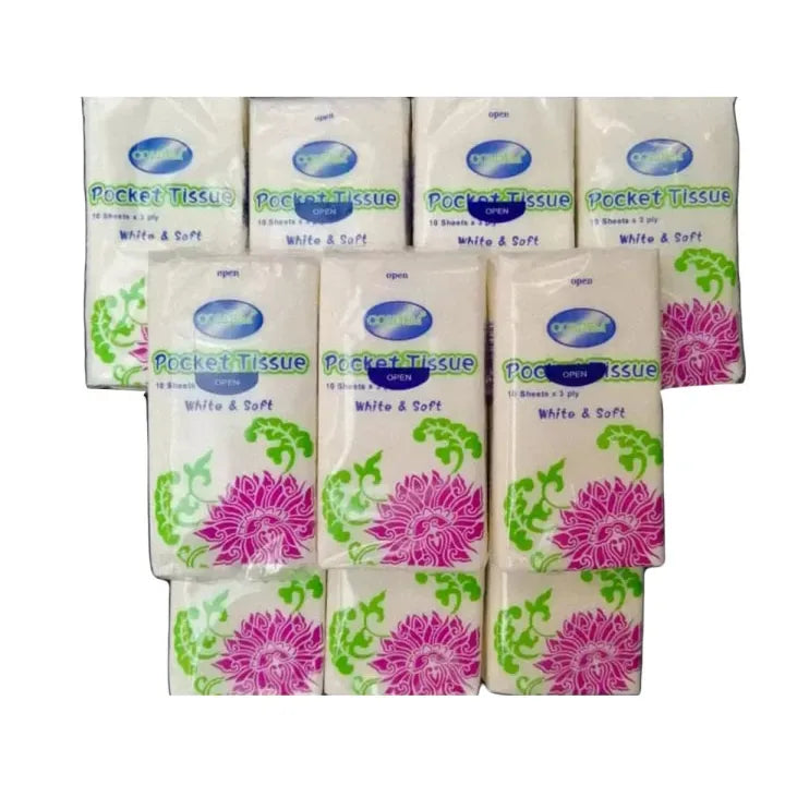 10 Packs Portable Pocket Travel Tissues �Soft & Skin-Friendly for Daily Use