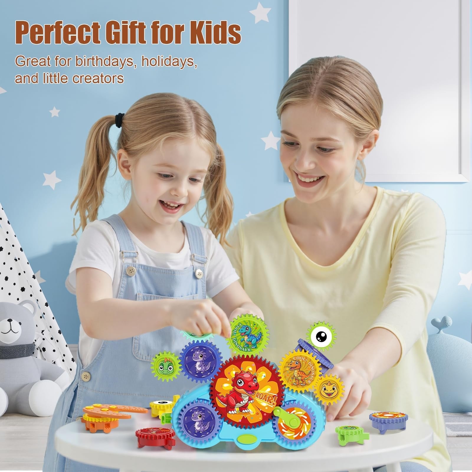 Gears Building Blocks Toy | Puzzle Construction Set | Creative Learning Blocks for Kids 3+ | Boys & Girls