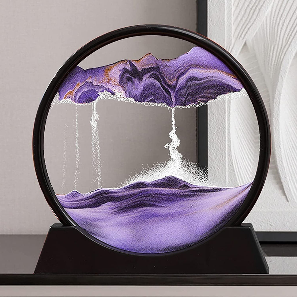 3D Moving Sand Art Lamp With Stand | Sand Lamp For Room & Home Decoration | Sandscapes Frame For Table | Random Colour