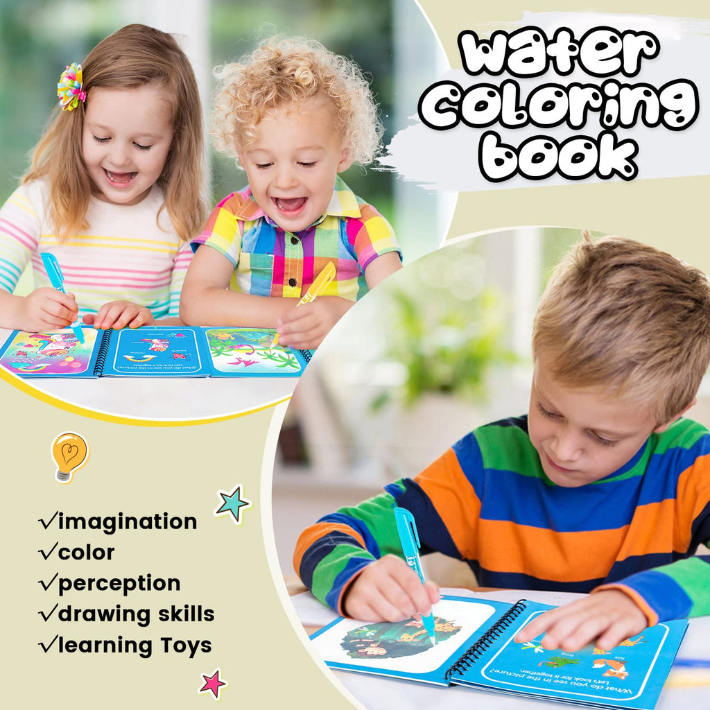 Magic Water Book Painting Drawing Coloring Board Book Doodle &amp; Magic Water Pen(random book )