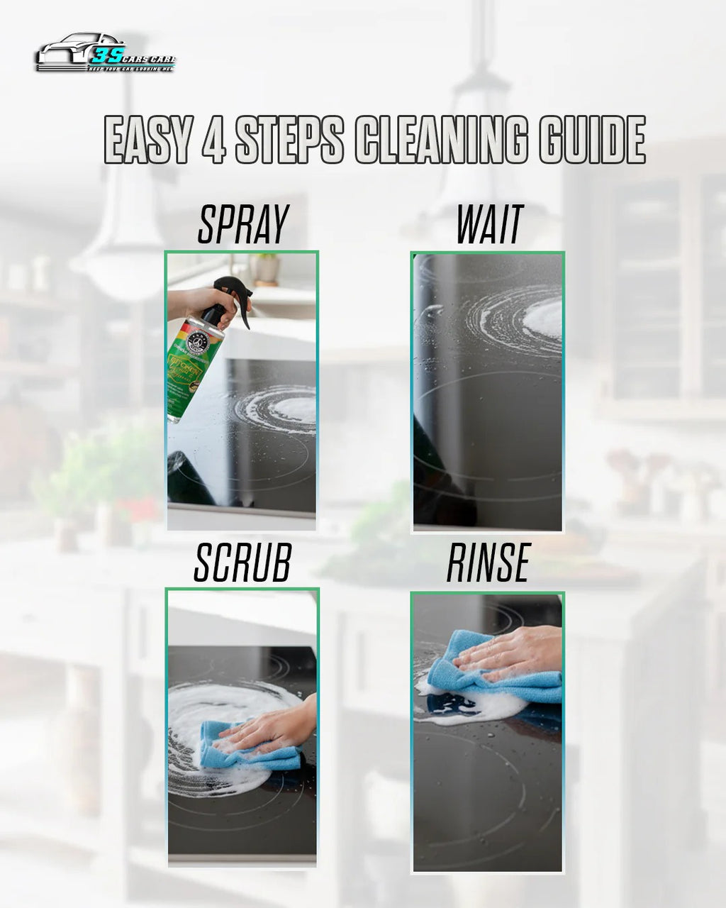 Kitchen Cleaner & Degreaser �Heavy Duty, Germ-Killing & Grease-Fighting Formula | THREE GUYS - German Engineered (250) ML
