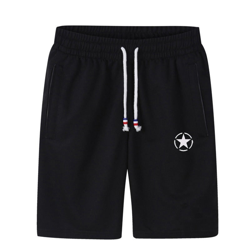 Black Quick Dry Shorts with Star Logo | Black Color | MEN | for Gym, Sports &amp; Fitness - M
