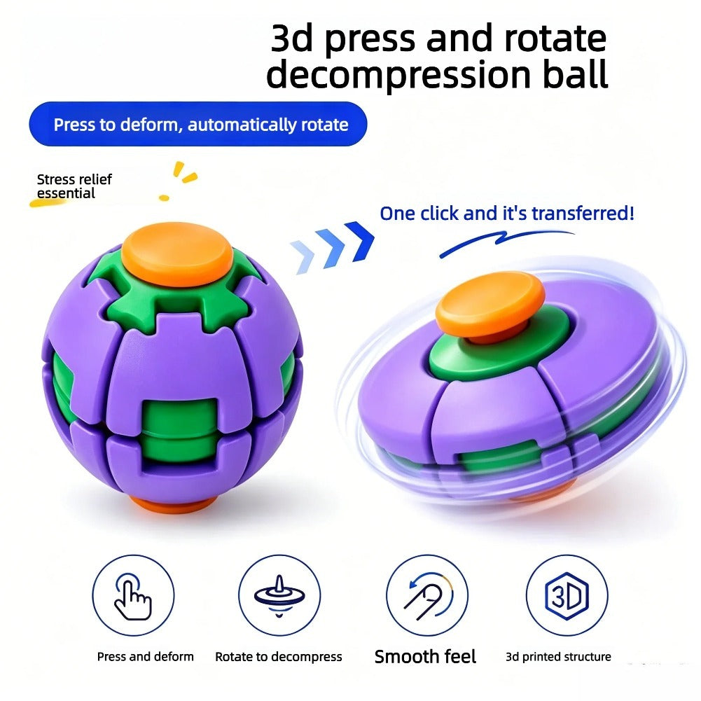Rotatable 3D Printed Fidget Spinner Ball Push