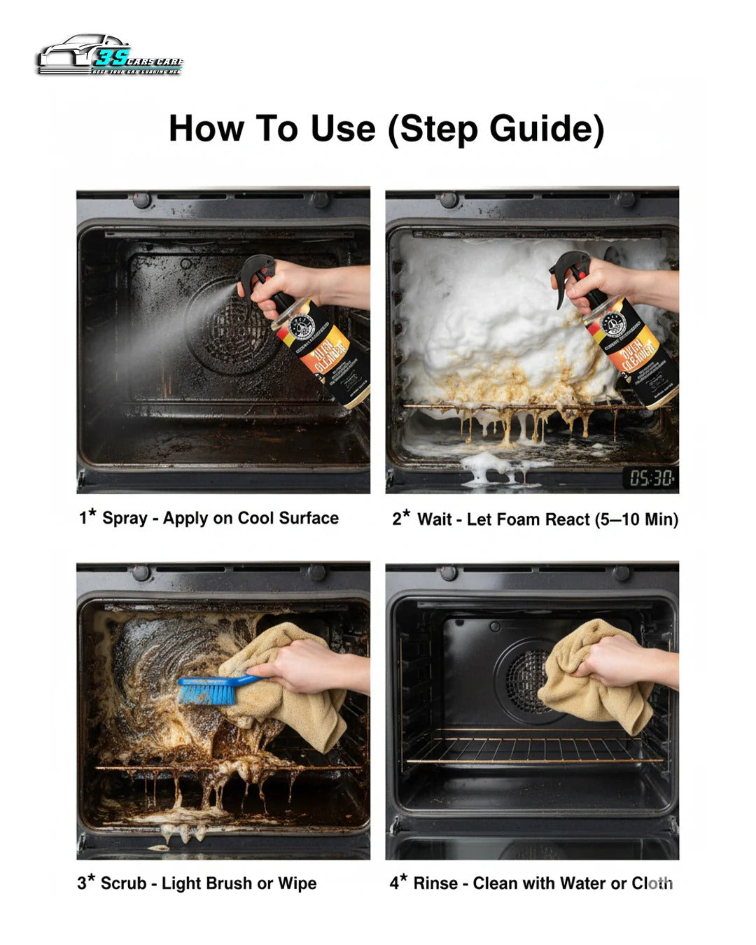 Oven Cleaner �Heavy-Duty Grease & Spill Remover | THREE GUYS - German Engineered (250)