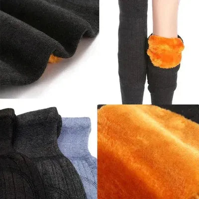 (Pair) Unisex Cashmere Wool Knee Warmers �Winter Thermal Velvet Knee Pads for Men & Women | Soft Brace Support Protector