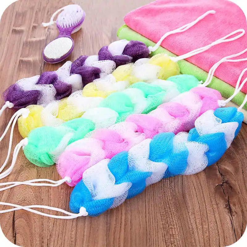 Rub Back Belt Bathroom Tools New Cleaning The Back Twist Bath Sponge Bath Towel Rub Brush Pull Back Strip (2 pcs set)