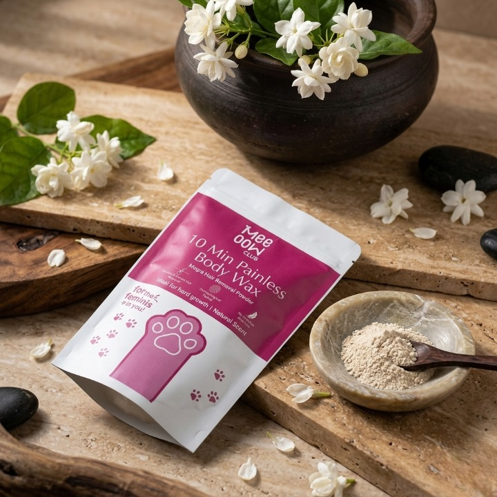 Meeoow Club 10 Min Painless Body Wax Powder �Mogra Scented Herbal Hair Removal Powder (100g)