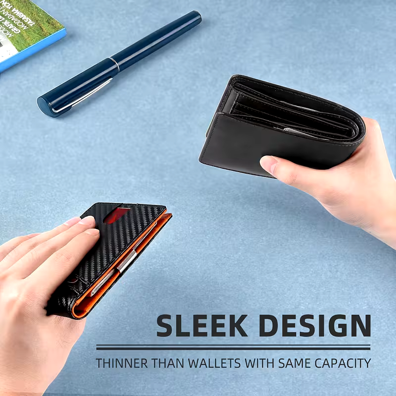 RFID Money Clip Card Holder �Slim Wallet with 12 Card Slots