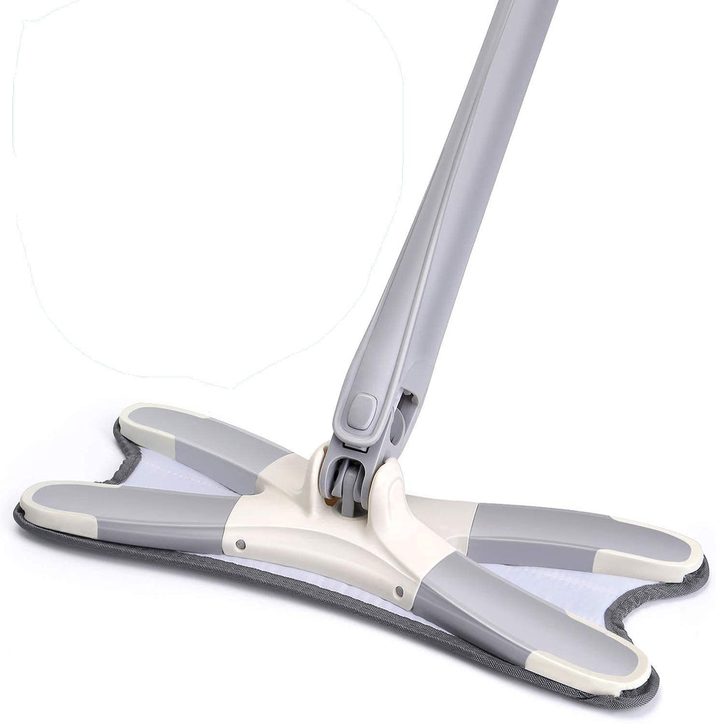 Rotating X Mop Flat Microfiber Floor Mop with 360? Squeeze System and Replaceable Cloth Heads