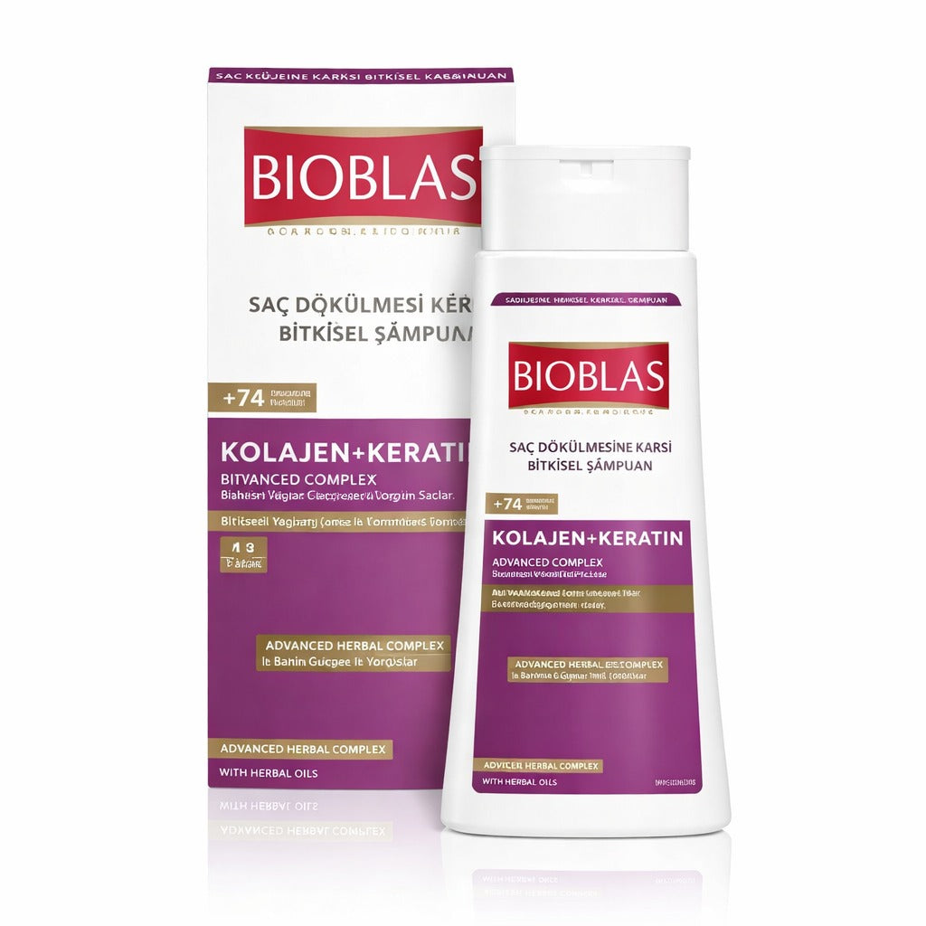 Bioblas Collagen + Keratin Hair Loss Herbal Shampoo �Anti-Hair Fall & Volumizing Formula (360ml)
