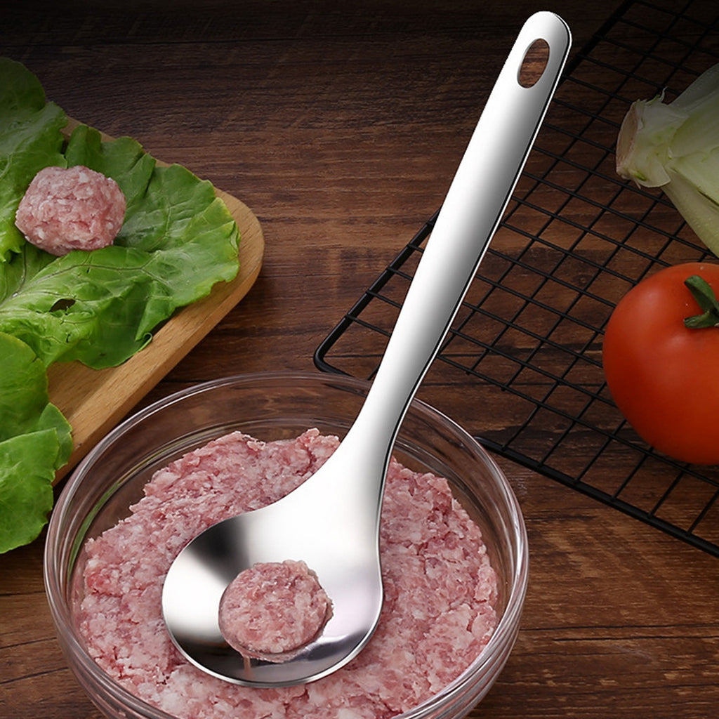 Meatball Spoon | Stainless Steel Scoop Ball Maker | Non-Stick Meatball Baller with Long Handle