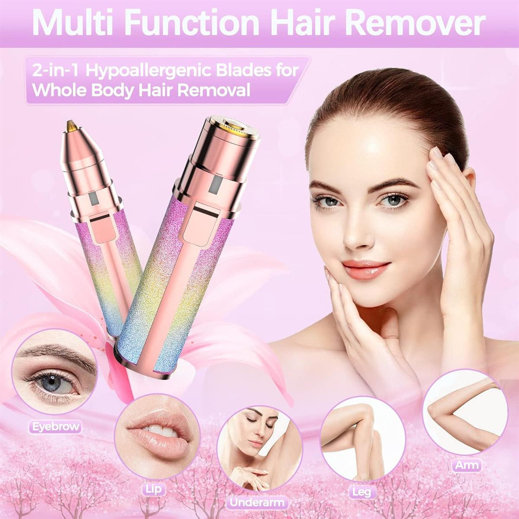 2-in-1 Electric Eyebrow Trimmer and Facial Hair Shaver for Women �Rechargeable Precision Hair Remover