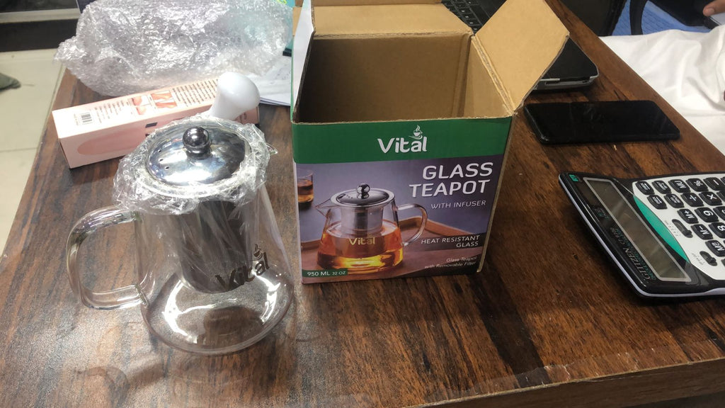 Infuser Glass Tea Jug with Stainless Steel Filter �Premium Hot & Cold Brewer for Tea, Detox Water & Herbal Drinks