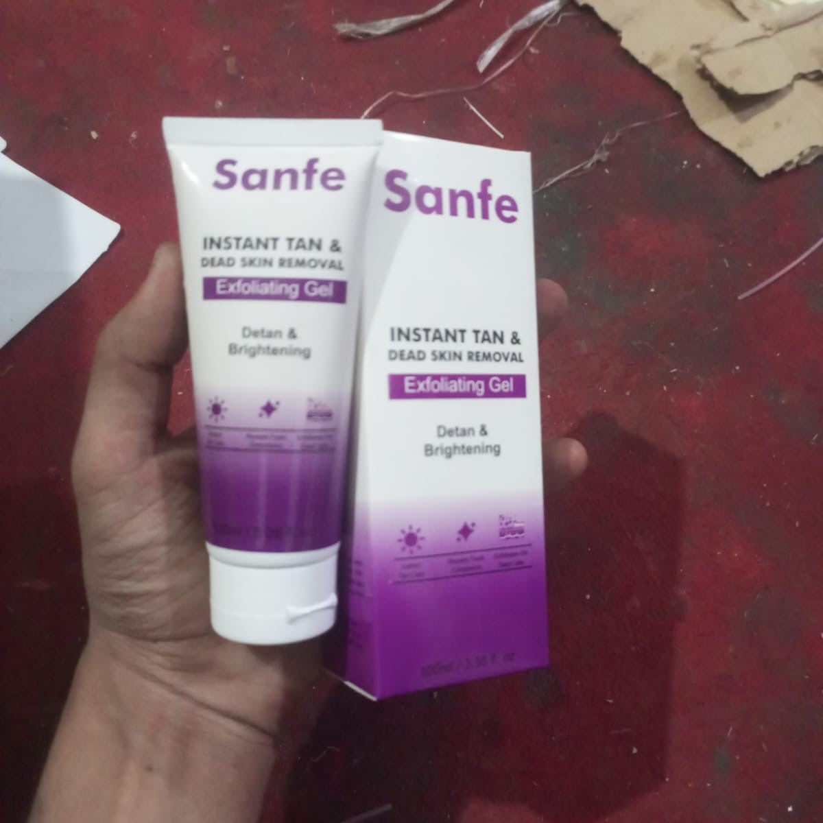 Sanfe Instant Tan And Dead Skin Removal Exfoliating Gel Detan Brightening 60ml