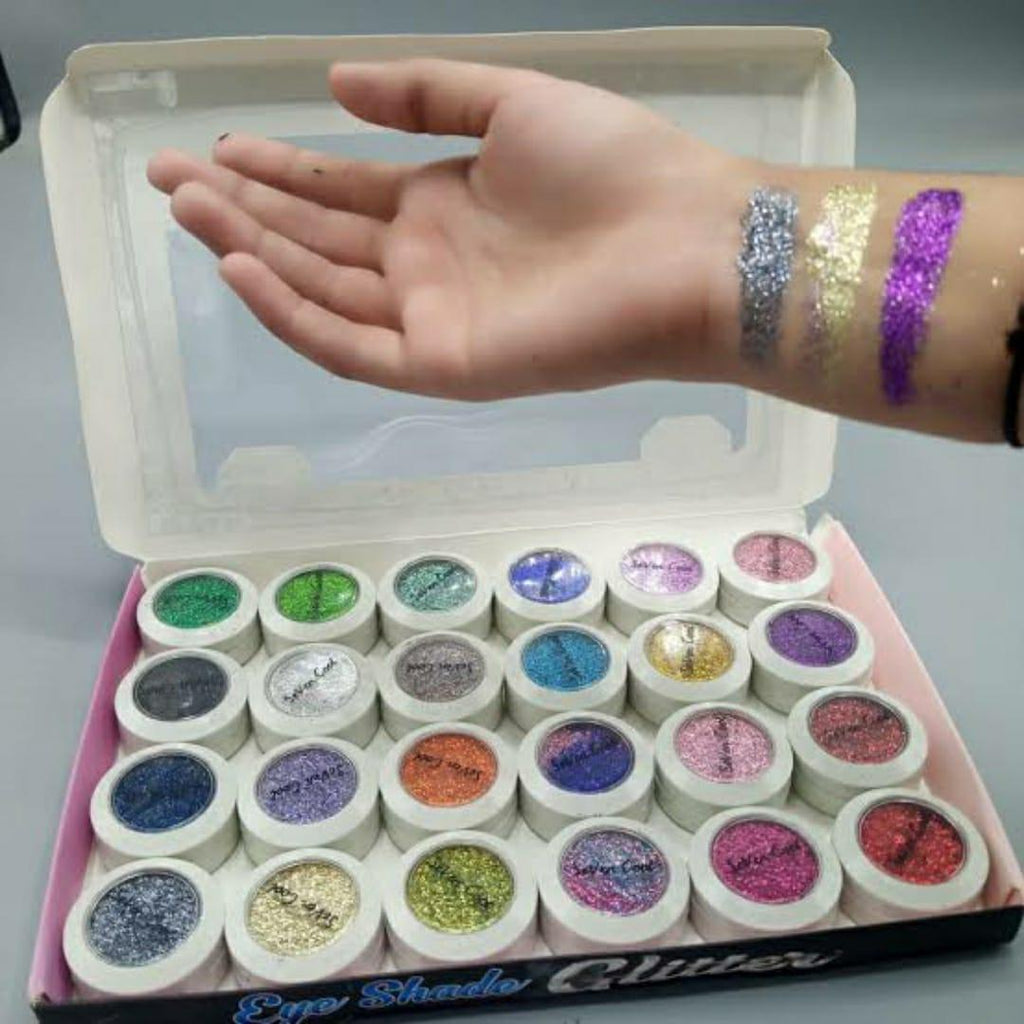 Miss Rose Multicolor High Pigmented Glitter Shimmer Eyeshadow Palette Set Professional Eye Makeup - Pack of 24