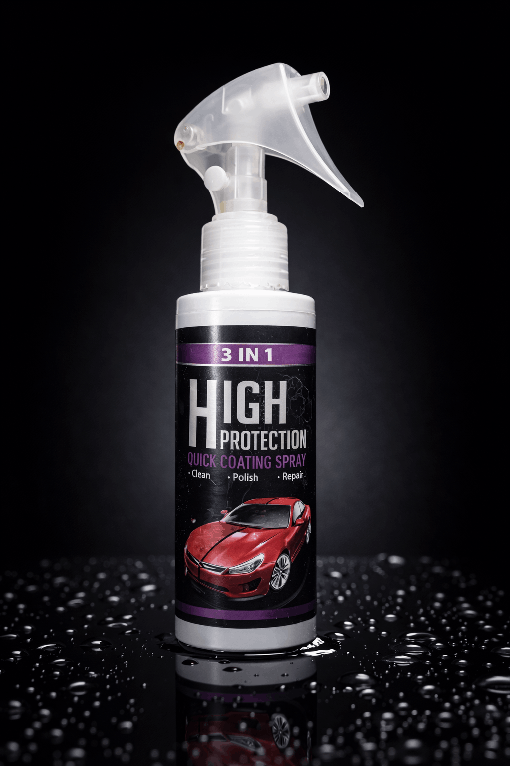 3-in-1 High Protection Quick Coating Spray - Ceramic Waterless Wash, Polish & Paint Sealant - Scratch Repair & Scuff Remover (30ml)