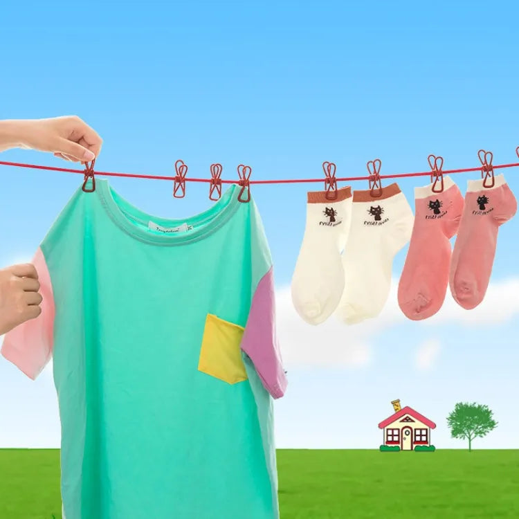Clip&amp;Hang 185CM Portable Clothesline With (12) Clip - Elastic, Windproof &amp; Eco-Friendly for Travel &amp; Home Use