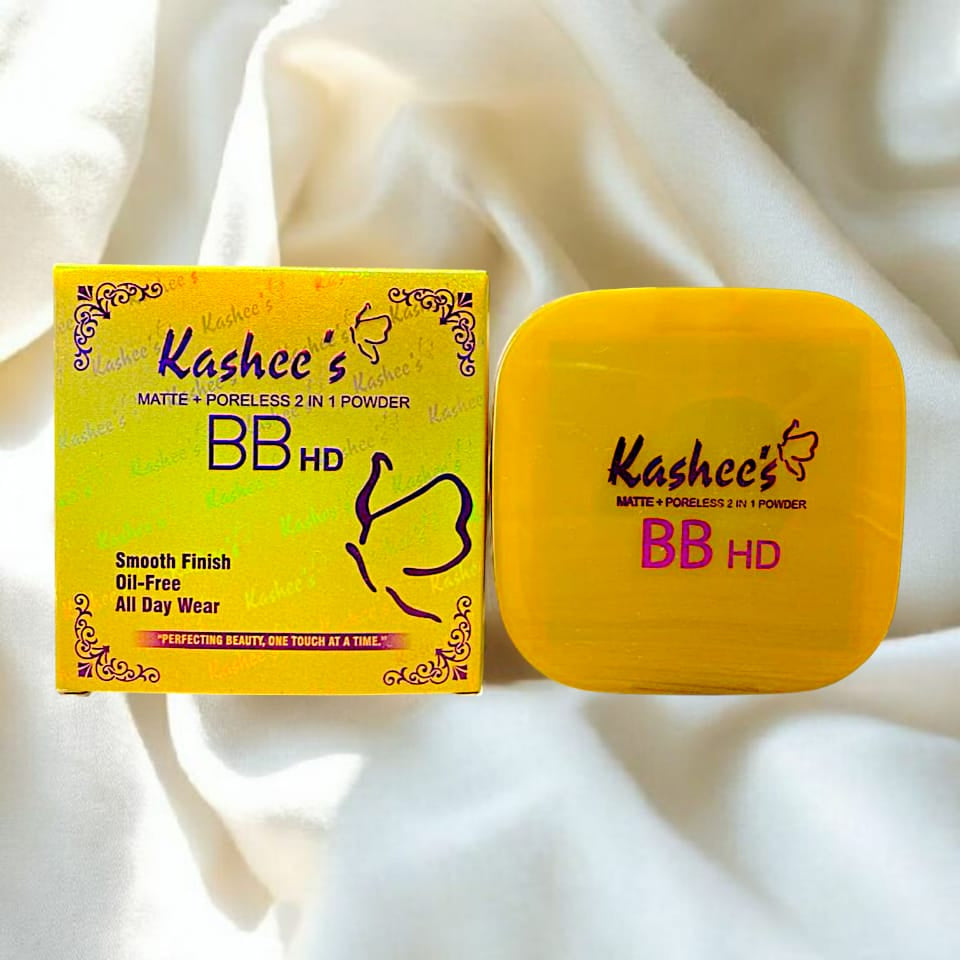 Kashees BB HD Matte And Poreless 2 In 1 Face Powder �Smooth Finish, Oil Free, Long Lasting All Day Wear Compact Powder For Flawless Skin