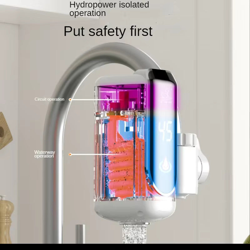 Electric Water Heater Tap Instant Hot Water Faucet Heater Cold Heating Faucet Tankless Instantaneous Water Heater (Random Color)