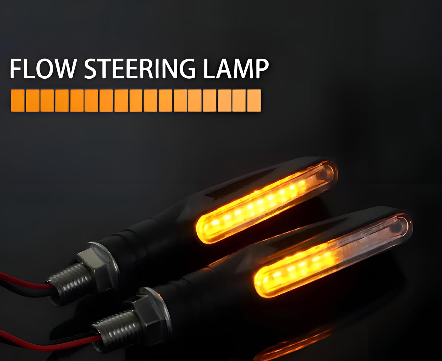 Pack of 2 pair(4pcs) - Audi Flow Style Led Motorcycle Turn Signals Indicator Amber Light