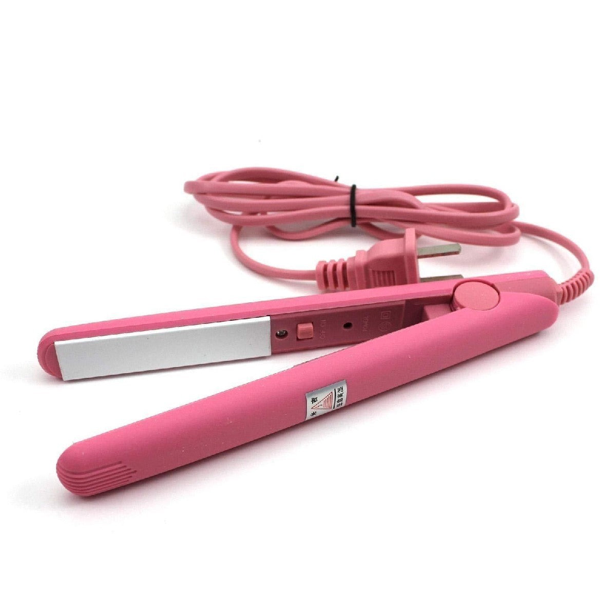 Mini Hair Straightener &amp; Curler �Dual Voltage 100-240V, 180?C Thermostatic Aluminum Plate, For Dry &amp; Wet Hair, Compact Travel Size (Random Color)