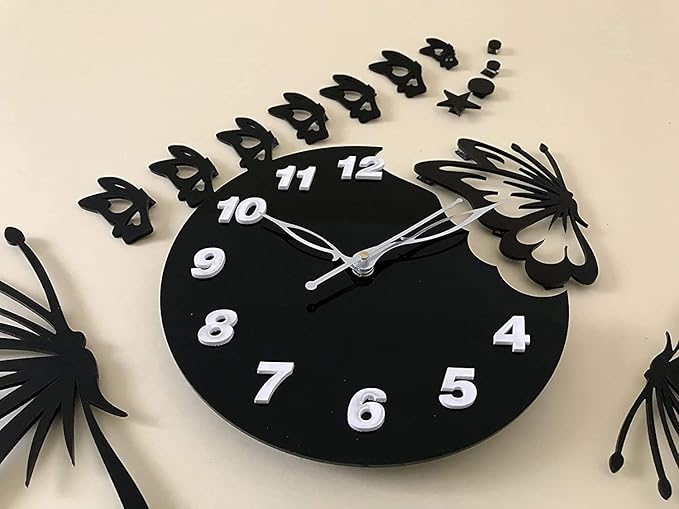 3d wall clock Butterfly Wooden Wall Clock – photo 1